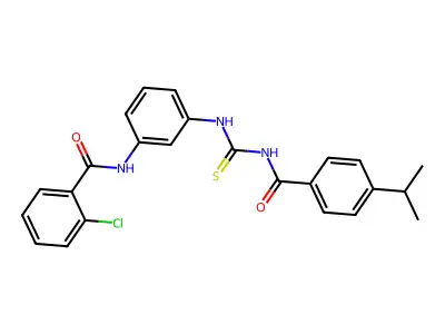 2-chloro-N-[3-[(4-propan-2-ylbenzoyl)carbamothioylamino]phenyl]benzamide structure