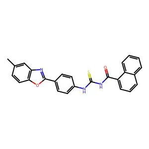 N-[[4-(5-methyl-1,3-benzoxazol-2-yl)phenyl]carbamothioyl]naphthalene-1-carboxamide structure