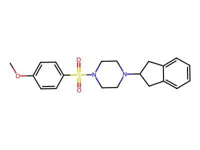 1-Indan-2-yl-4-(4-methoxy-benzenesulfonyl)-piperazine structure