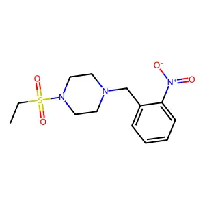 1-Ethylsulfonyl-4-[(2-nitrophenyl)methyl]piperazine structure