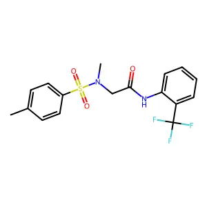 2-[methyl-(4-methylphenyl)sulfonylamino]-N-[2-(trifluoromethyl)phenyl]acetamide structure