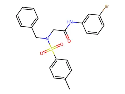2-[benzyl-(4-methylphenyl)sulfonylamino]-N-(3-bromophenyl)acetamide structure