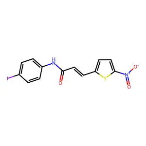 (E)-N-(4-iodophenyl)-3-(5-nitrothiophen-2-yl)acrylamide structure