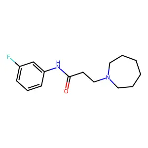 3-(azepan-1-yl)-N-(3-fluorophenyl)propanamide structure