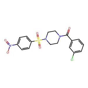 (3-Chlorophenyl)-[4-(4-nitrophenyl)sulfonylpiperazin-1-yl]methanone structure