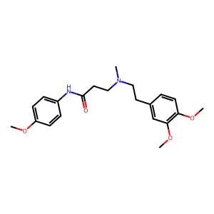 3-[2-(3,4-dimethoxyphenyl)ethyl-methylamino]-N-(4-methoxyphenyl)propanamide structure