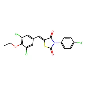 3-(4-chlorophenyl)-5-(3,5-dichloro-4-ethoxybenzylidene)-1,3-thiazolidine-2,4-dione structure
