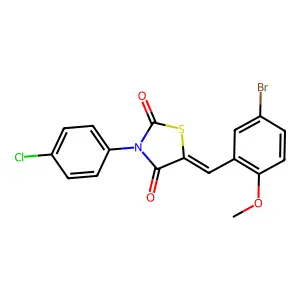 5-(5-Bromo-2-methoxybenzylidene)-3-(4-chlorophenyl)-1,3-thiazolidine-2,4-dione structure