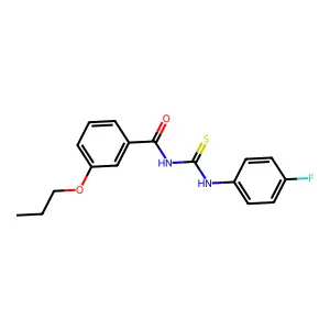 N-[(4-fluorophenyl)carbamothioyl]-3-propoxybenzamide structure