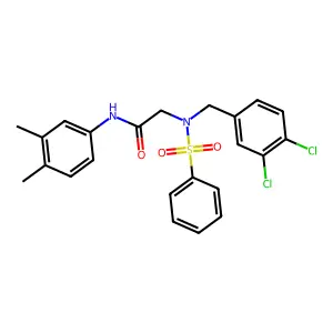 2-[benzenesulfonyl-[(3,4-dichlorophenyl)methyl]amino]-N-(3,4-dimethylphenyl)acetamide structure