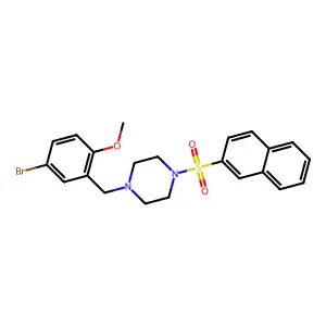 1-[(5-Bromo-2-methoxyphenyl)methyl]-4-naphthalen-2-ylsulfonylpiperazine structure