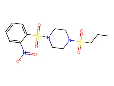 1-(2-Nitrophenyl)sulfonyl-4-propylsulfonylpiperazine structure
