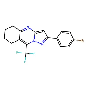 2-(4-bromophenyl)-9-(trifluoromethyl)-5,6,7,8-tetrahydropyrazolo[5,1-b]quinazoline structure