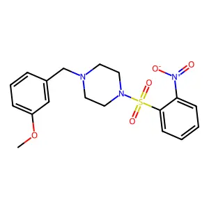 1-(3-Methoxybenzyl)-4-[(2-nitrophenyl)sulfonyl]piperazine structure