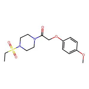 1-(4-Ethylsulfonylpiperazin-1-yl)-2-(4-methoxyphenoxy)ethanone structure