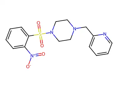 1-(2-Nitrophenyl)sulfonyl-4-(pyridin-2-ylmethyl)piperazine structure