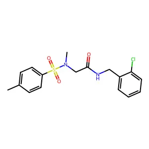N-[(2-chlorophenyl)methyl]-2-[methyl-(4-methylphenyl)sulfonylamino]acetamide structure