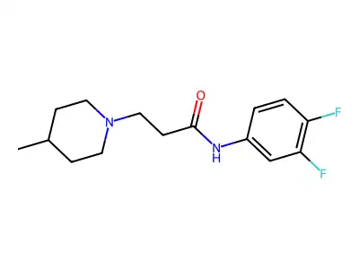 N-(3,4-difluorophenyl)-3-(4-methylpiperidin-1-yl)propanamide structure
