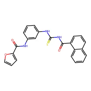 N-[3-(naphthalene-1-carbonylcarbamothioylamino)phenyl]furan-2-carboxamide structure