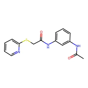 N-(3-acetamidophenyl)-2-pyridin-2-ylsulfanylacetamide structure