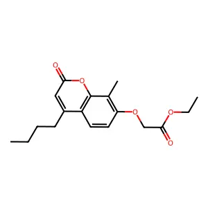 ethyl [(4-butyl-8-methyl-2-oxo-2H-chromen-7-yl)oxy]acetate structure