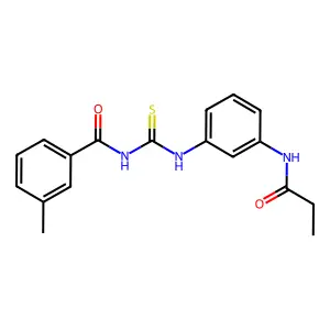 3-methyl-N-[[3-(propanoylamino)phenyl]carbamothioyl]benzamide structure