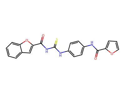 N-[[4-(furan-2-carbonylamino)phenyl]carbamothioyl]-1-benzofuran-2-carboxamide structure