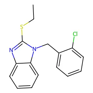 1-[(2-Chlorophenyl)methyl]-2-ethylsulfanylbenzimidazole structure