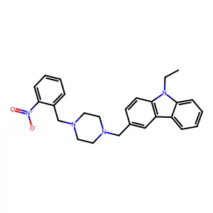 9-Ethyl-3-[[4-[(2-nitrophenyl)methyl]piperazin-1-yl]methyl]carbazole structure