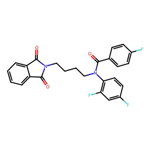 N-(2,4-difluorophenyl)-N-[4-(1,3-dioxoisoindol-2-yl)butyl]-4-fluorobenzamide structure