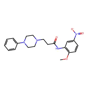 N-(2-methoxy-5-nitrophenyl)-3-(4-phenylpiperazin-1-yl)propanamide structure