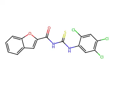 N-[(2,4,5-trichlorophenyl)carbamothioyl]-1-benzofuran-2-carboxamide structure
