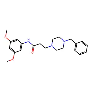3-(4-benzylpiperazin-1-yl)-N-(3,5-dimethoxyphenyl)propanamide structure