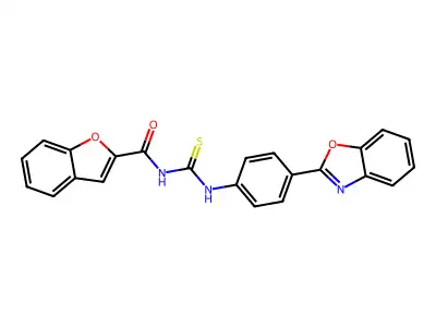 N-[[4-(1,3-benzoxazol-2-yl)phenyl]carbamothioyl]-1-benzofuran-2-carboxamide structure