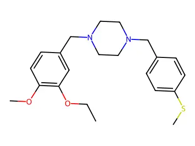 1-(3-Ethoxy-4-methoxybenzyl)-4-[4-(methylsulfanyl)benzyl]piperazine structure