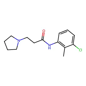 N-(3-chloro-2-methylphenyl)-3-pyrrolidin-1-ylpropanamide structure