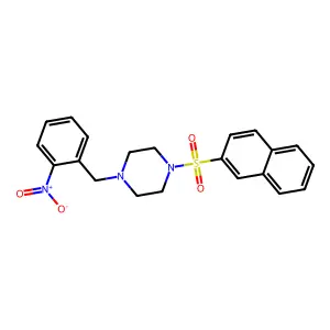 1-Naphthalen-2-ylsulfonyl-4-[(2-nitrophenyl)methyl]piperazine structure