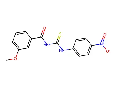 3-methoxy-N-[(4-nitrophenyl)carbamothioyl]benzamide structure