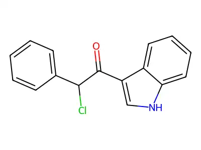 (2S)-2-chloro-1-(1H-indol-3-yl)-2-phenylethanone structure