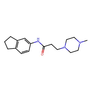 N-(2,3-dihydro-1H-inden-5-yl)-3-(4-methylpiperazin-1-yl)propanamide structure