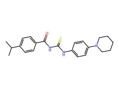 N-[(4-piperidin-1-ylphenyl)carbamothioyl]-4-propan-2-ylbenzamide structure