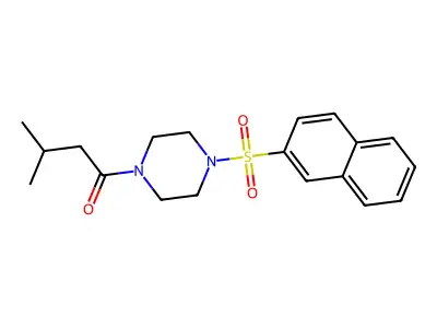 3-Methyl-1-(4-naphthalen-2-ylsulfonylpiperazin-1-yl)butan-1-one structure