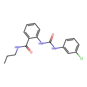 2-[(3-chlorophenyl)carbamoylamino]-N-propylbenzamide structure