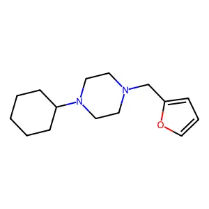 1-Cyclohexyl-4-(furan-2-ylmethyl)piperazine structure