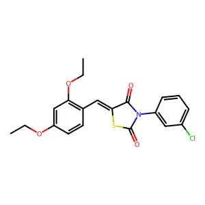3-(3-Chlorophenyl)-5-(2,4-diethoxybenzylidene)-1,3-thiazolidine-2,4-dione structure