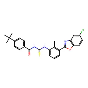 4-tert-butyl-N-[[3-(5-chloro-1,3-benzoxazol-2-yl)-2-methylphenyl]carbamothioyl]benzamide structure