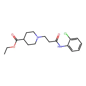 Ethyl 1-[3-(2-chloroanilino)-3-oxopropyl]-4-piperidinecarboxylate structure