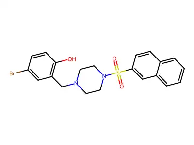 4-Bromo-2-[(4-naphthalen-2-ylsulfonylpiperazin-1-yl)methyl]phenol structure