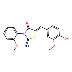 5-(4-Hydroxy-3-methoxybenzylidene)-2-imino-3-(2-methoxyphenyl)thiazolidin-4-one structure