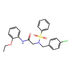 2-[benzenesulfonyl-[(4-chlorophenyl)methyl]amino]-N-(2-ethoxyphenyl)acetamide structure
